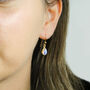 Gold Plated Moonstone Teardrop Earrings, thumbnail 1 of 5