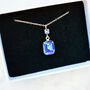 Sapphire Blue Vintage Crystal Leverback Earrings, thumbnail 6 of 8