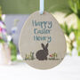 Personalised Easter Rabbit Wooden Decoration And Card, thumbnail 2 of 5