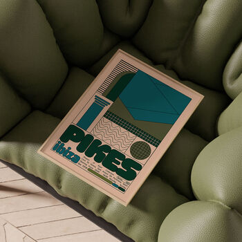 Pikes Ibiza Club Print | Poster | Wall Art | Geometric | Dj | Clubbing | Patterned | Bauhaus | Print | House Music, 2 of 9