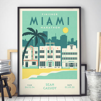 Personalised Miami Marathon Print, Unframed, 2 of 4