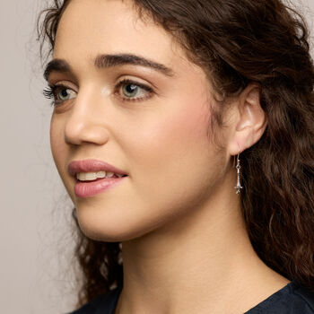 Sterling Silver Flower Dangle Earrings, 4 of 4