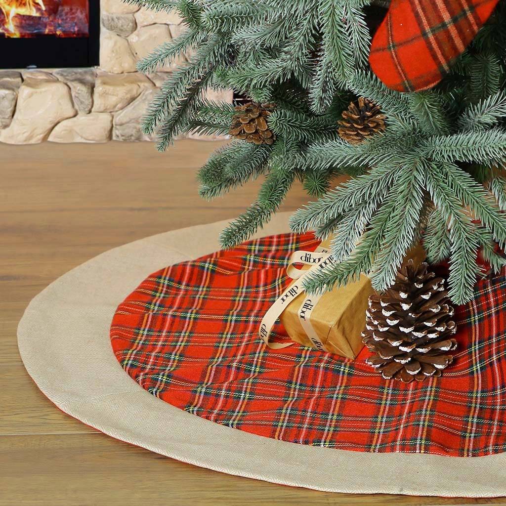 Traditional Tartan Wrap Around Christmas Tree Skirt By Dibor ...