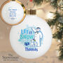 Personalised The Snowman And The Snowdog Blue Bauble, thumbnail 1 of 4