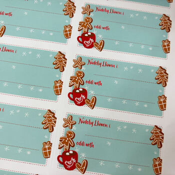 Welsh Christmas Gift Labels Gingerbread, 2 of 2