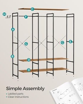 Portable Wardrobe With Hanging Rods And Shelves, 10 of 12