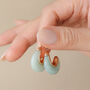 Medium Organic Resin Hoop Earrings In Gold Plating, thumbnail 7 of 9