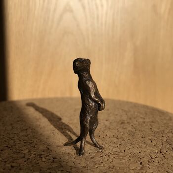 Miniature Bronze Meerkat Sculpture 8th Anniversary Gift, 6 of 12