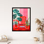 Hothouse Flowers Bright Red Pink Plants Wall Art Print, thumbnail 4 of 6