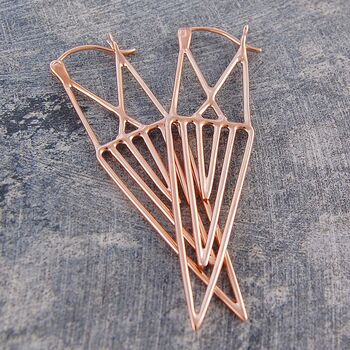 Aztec Geometric Sterling Silver Drop Earrings, 4 of 5