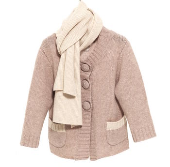 Girls' Cashmere Cardigan In Pink And Red, 6 of 11