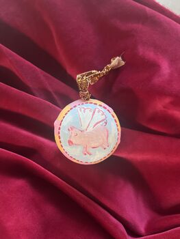 Hand Painted Papier Mâché Flying Pig Bauble, 2 of 8