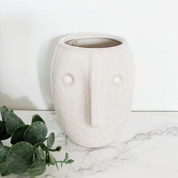 Small Ceramic Face Vase, 2 of 3