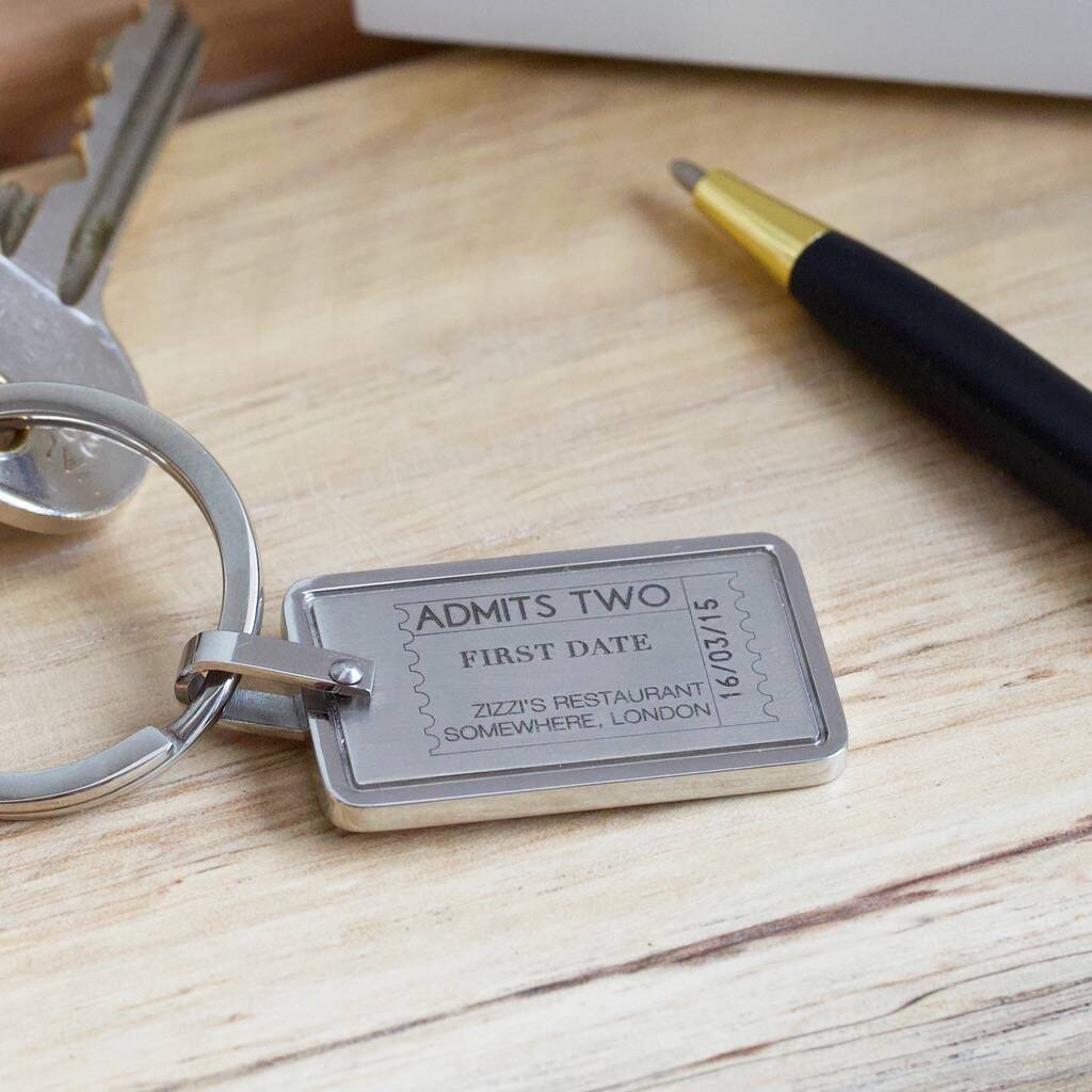 Image of Personalised Stainless Steel Ticket Keyring