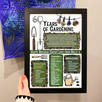 60th Birthday Gift For Gardeners Personalised Print, 5 of 10