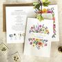 Colourful Rainbow Flowers Folded Wedding Invite, thumbnail 1 of 9