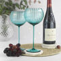 Turquoise Handblown Red Wine Glass, thumbnail 2 of 2