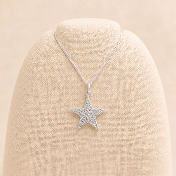 Personalised Sterling Silver Pavé Star Pendant Necklace, 5 of 10