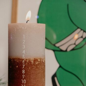 Christmas Nude And Brown Countdown Advent Candle, 2 of 3