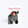 Zebra Face Birthday Card, thumbnail 1 of 6