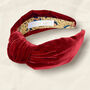 Luxurious Silk Velvet Headband In Red, thumbnail 1 of 3