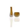 Set Of Two Murano Amber Leaf Glass Vases, thumbnail 2 of 2