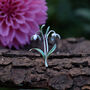 Snowdrop White Open Flower Brooch, thumbnail 1 of 4
