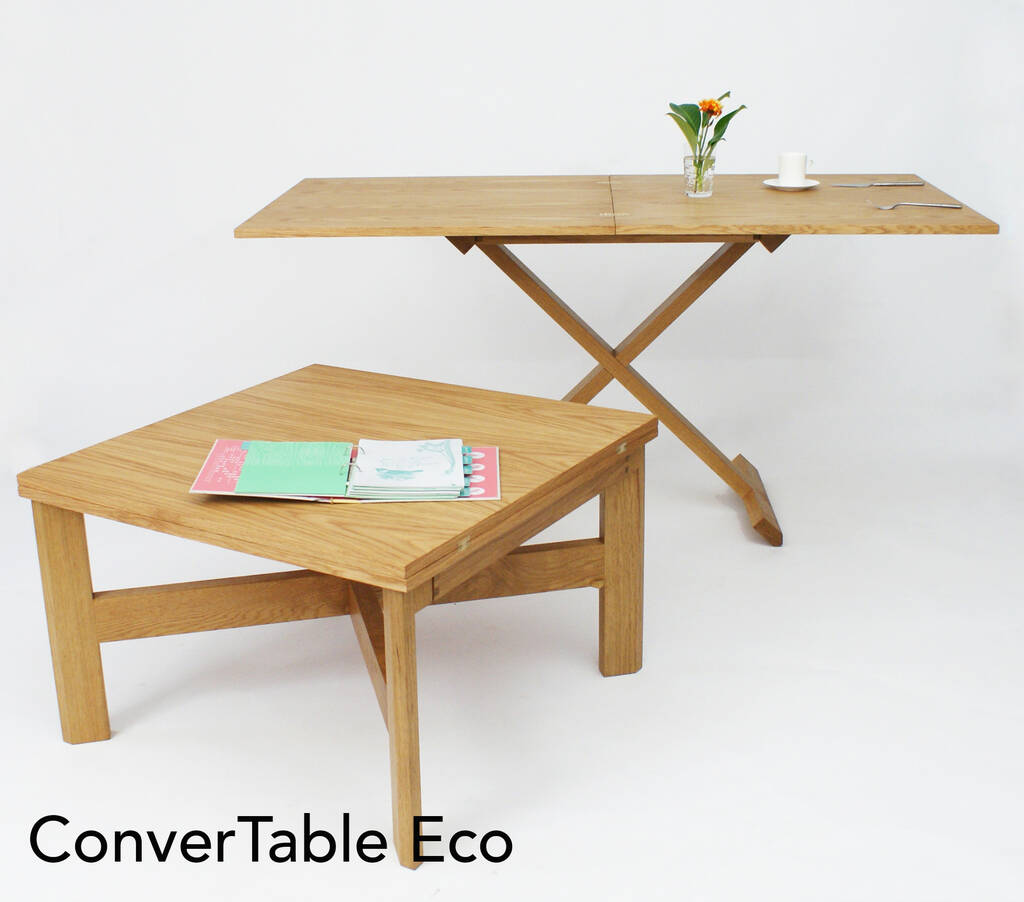 Handmade Oak Conver Table Coffee Table To Dining Table, 1 of 12