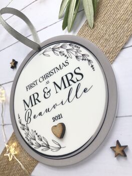 First Christmas Married Personalised Decoration, 2 of 3
