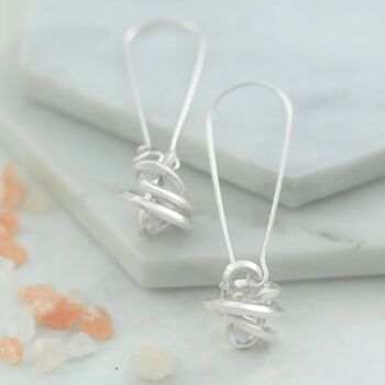 Rose Gold Plated Silver Square Wire Knot Earrings, 4 of 6
