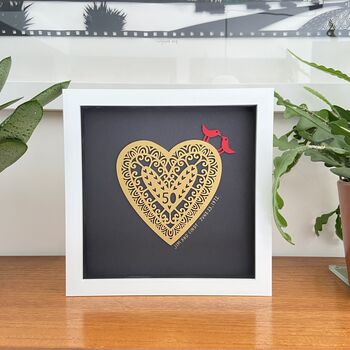 50th Anniversary Heart Framed Papercut, 6 of 8