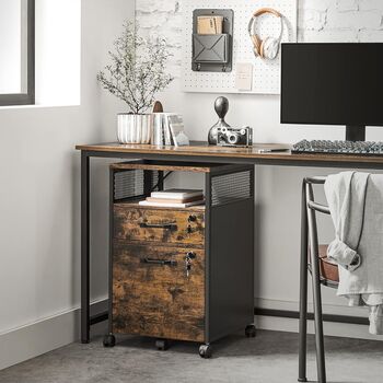 Filing Cabinet On Wheels With Two Lockable Drawers, 2 of 12