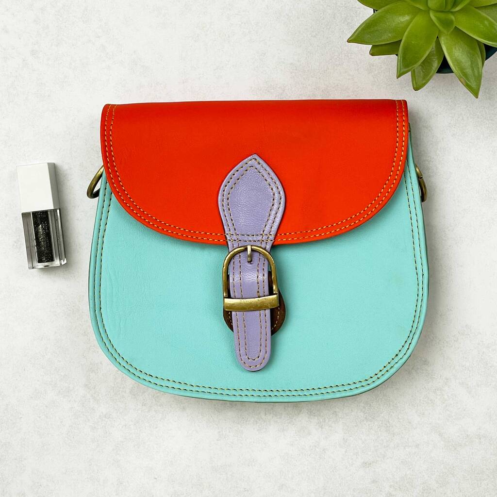 Recycled Leather Saddle Crossbody Bag By Paper High