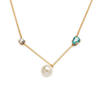 Bias Pearl Pendant Necklace, 7 of 8