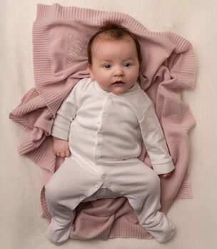 Personalised Merino Cashmere Blend Baby Blanket, 3 of 12