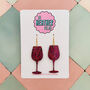 Wine Glass Glitter Earrings, thumbnail 1 of 4