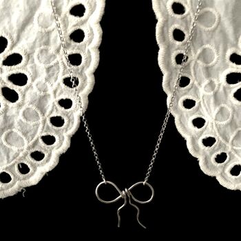 Silver Bow Necklace, 2 of 4