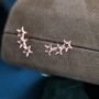 Sterling Silver Tiny Open Star Trio Stud Earrings, thumbnail 4 of 10