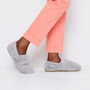Snug Toes Grey Women's Heated Slippers With Heatpads, thumbnail 1 of 5