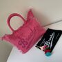 Personalised Jade Solid Colour Straw Fringe Tote Hand Bag Beach Bag, thumbnail 2 of 12