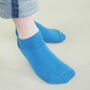 Pin Stripe Grey And Classic Blue Men's Trainer Socks, thumbnail 3 of 12