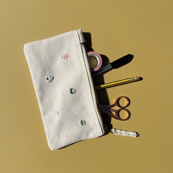 Hand Embroidered Personalised Sushi Pencil Case, 9 of 12