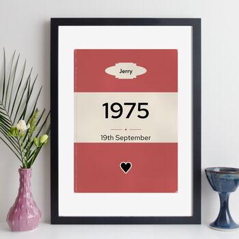 Personalised 50th Birthday Print 1975 Book Cover Gift, 9 of 12