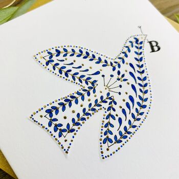 Personalised Luxury Handmade Dove Christmas Card, 6 of 7