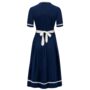 Francoise Dress In French Navy Vintage 1940s Style, thumbnail 2 of 3