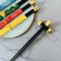 Luxury Black Personalised Wooden Chopsticks Gift, thumbnail 4 of 7