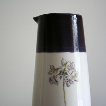 Ceramic Jug Vase Purple Cuckoo Flower, 2 of 4