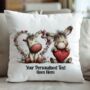 Personalised Whimsical Valentine Anniversary Love Animals Cushion, thumbnail 6 of 11