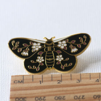 Moth Enamel Lapel Brooch, 7 of 11
