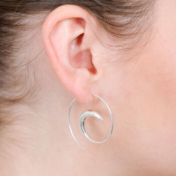 Spiral Swirl Statement Earrings, In 925 Sterling Silver And Silver Or Gold Plated, 2 of 6